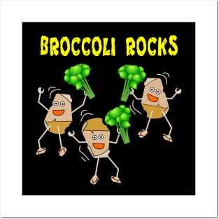 Three Broccoli Light Rocks Posters and Art